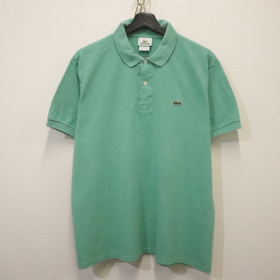 Z714 2000年代製 ラコステ 半袖ポロシャツ■00s 表記6サイズ グリーン 緑 カノコ ワンポイントロゴ アメカジ ストリート 古着 古着卸拍卖