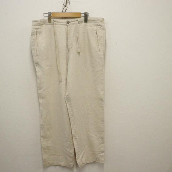 j26 2000年代製 Tasso Elba リネンパンツ■00s 表記W34L32 アイボリー 無地 アメカジ ストリート 古着 古着卸 激安 ヴィンテージ 90s 80s拍卖