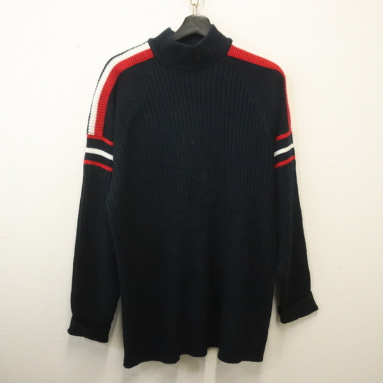S861 2000年代製 OLDSKOOLURBANWEAR アクリルニットセーター■00s 表記XLサイズ ネイビー マルチカラー アメカジ ストリート 古着 古着卸拍卖