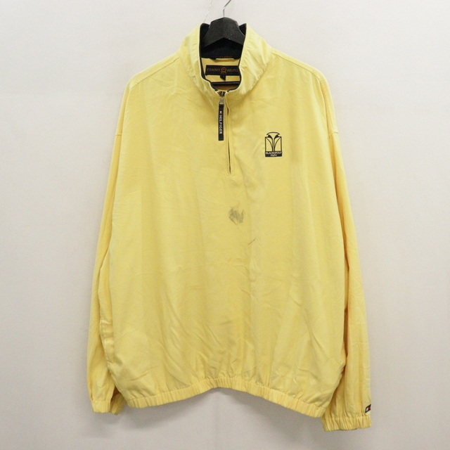 N438 2001年製ビンテージ トミーヒルフィガー プルオーバージャケット■00s 表記2XLサイズ イエロー ハーフジップ アメカジ ストリート拍卖