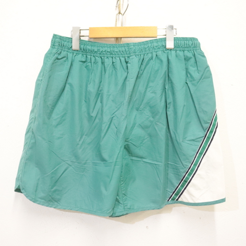 r320 90sビンテージ EDITIONS ナイロンパンツ■1990年代製 表記Lサイズ グリーン マルチカラー 古着 アメカジ ストリート 80s 70s 激安拍卖