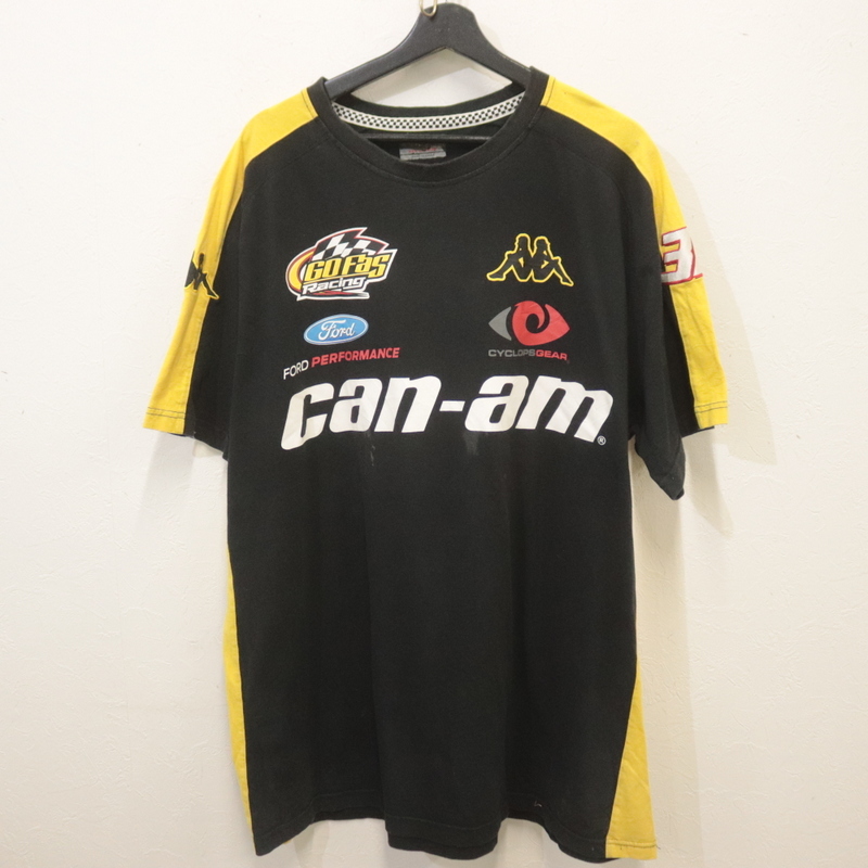 D388 2000年代製 半袖プリントTシャツ■00s 表記3XLサイズ ブラック 黒 アメカジ Ford can-am レーシング ストリート 古着 激安 90s拍卖