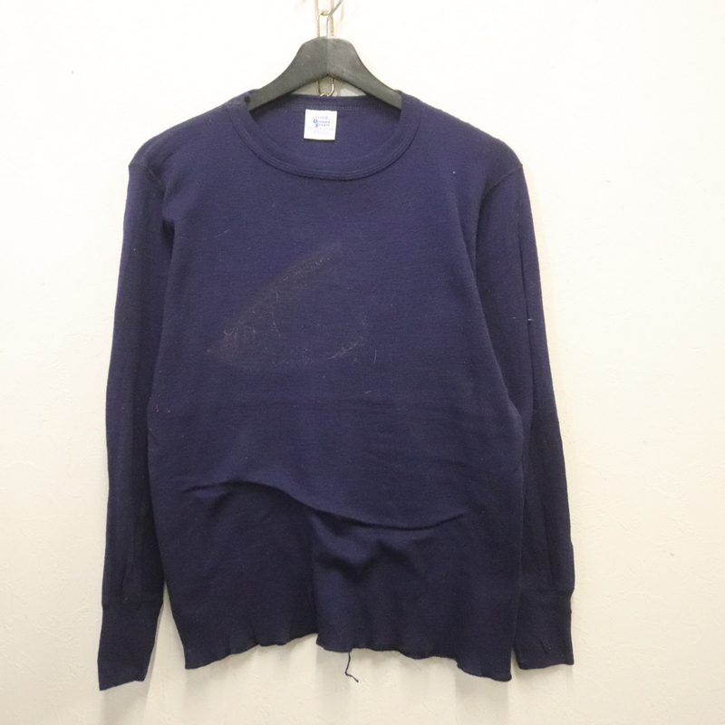 J923 90sビンテージ ULTIMATESPORTS 長袖トップス USA製■1990年代製 表記XLサイズ ネイビー 紺 無地 アメカジ ストリート 古着 激安 希少拍卖