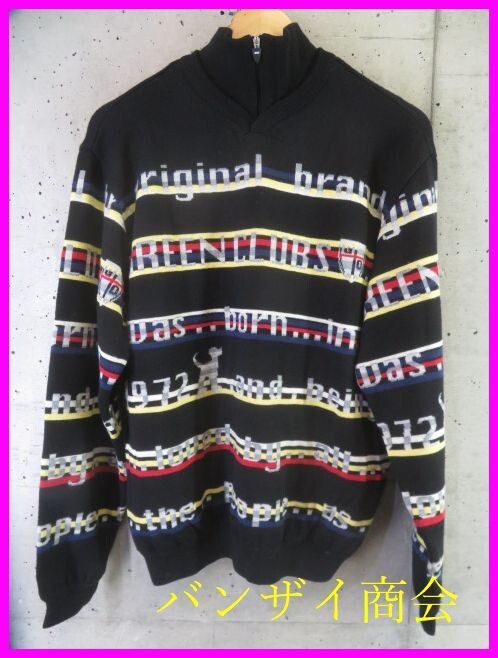 9090b3◆良品です◆日本製◆裏地有◆GREENCLUBS グリーンクラブ 総柄 ウールニットセーター 3/カステルバジャック/ポロシャツ/パンツ拍卖