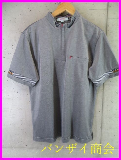 【送料300円可】2190b8◆日本製◆吸汗速乾◆KENZO GOLF ケンゾーゴルフ ハーフジップ 半袖ドライポロシャツ 3/ゴルフジャケット/パンツ拍卖