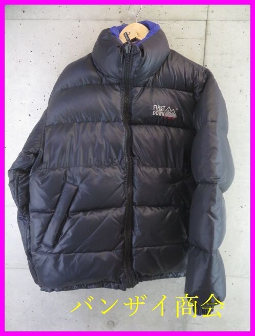 5190b24◆90sヴィンテージ◆リバーシブル◆FIRST DOWN ファーストダウン 羽毛ダウンジャケット L/ダウンベスト/アウトドア/コート/古着拍卖