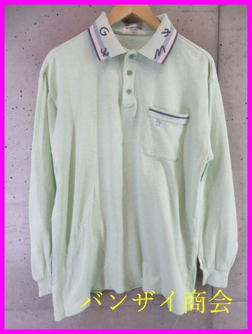 0290b12◆日本製◆MUNSINGWEAR マンシング ペンギン刺繍 長袖ポロシャツ LL/ゴルフジャケット/ニットセーター/パンツ/ベスト/ブルゾン拍卖