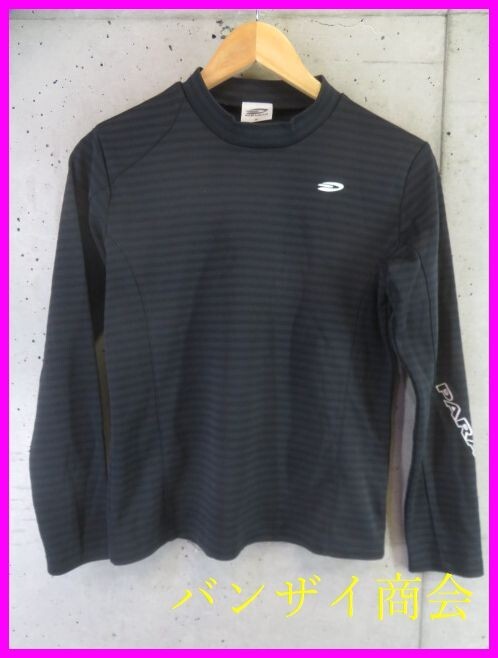 【送料300円可】4290b3◆良品です◆吸汗速乾◆Paradiso パラディーゾ ボーダー柄 長袖ドライシャツ M/ゴルフジャケット/ポロシャツ/パンツ拍卖