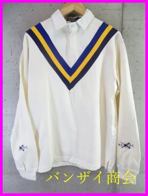 9290b16◆USA製◆Ralph Lauren ラルフローレン ラクロス 長袖ラガーシャツ M/ラグビーポロシャツ/スイングトップジャケット/ニットセーター拍卖