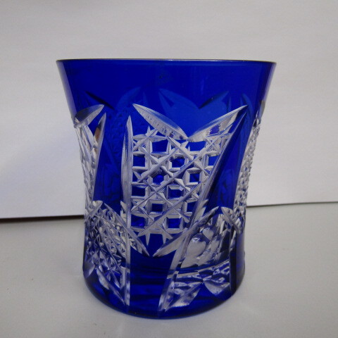 【埼玉発】【未使用品】佐々木ガラス クリスタルロックグラス 八千代切子 矢絣柄 箱なし★7-0918-7拍卖