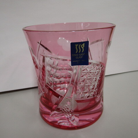 【埼玉発】【未使用品】佐々木ガラス クリスタルロックグラス 八千代切子 小槌柄 箱なし★7-0918-8拍卖