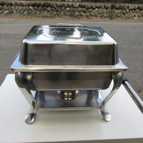 【埼玉発】チューフィングディッシュ② ステンレス 角皿 湯煎式 フードウォーマー ビュッフェ バイキング 蓋付 燃料器付 中古★7-0924-2拍卖