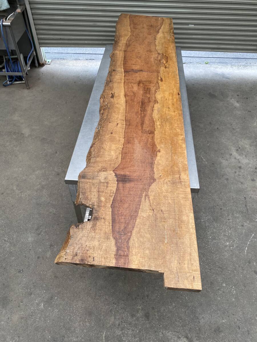 ブビンガ 一枚板 無垢材 カウンター 長尺 3m超え 拍卖