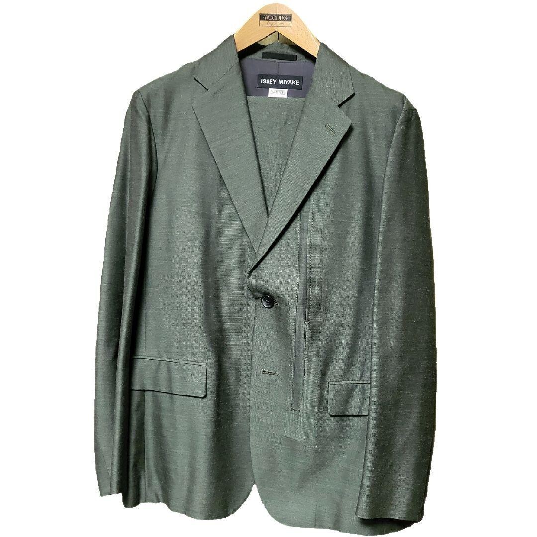 FW98 ISSEY MIYAKE イッセイミヤケ モスグリーン セットアップ スーツ ジャケット パンツ拍卖