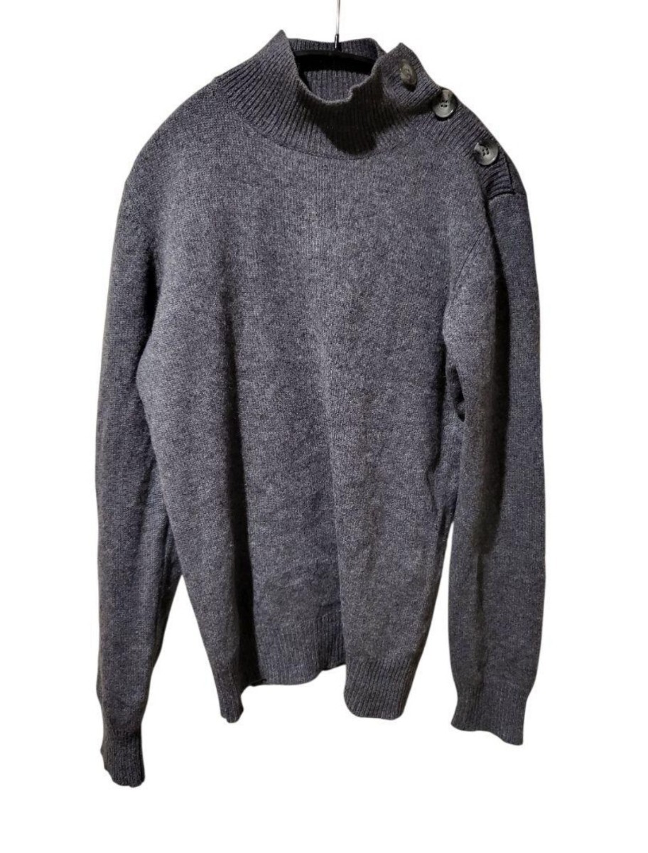 agnes b homme slant high neck jumper カシミヤ カシミア ニット セーター グレー アニエスベー拍卖