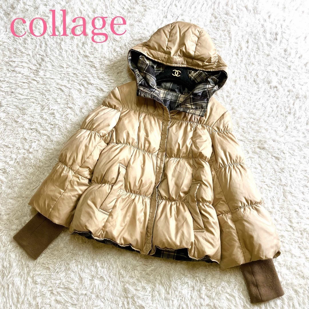 美品 collage コラージュ ガリャルダガランテ ダウンジャケット リバーシブル ダウン フェザー フード かわいい M拍卖