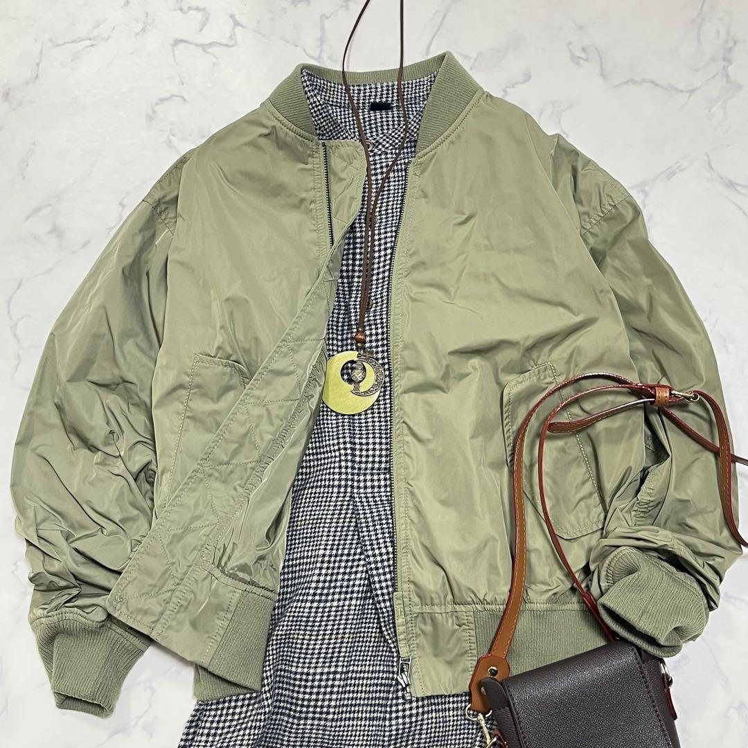 美品 URBAN RESEARCH DOORS アーバンリサーチドアーズ MA-1 コンパクトジャケット ジャンパー 近年 薄手 軽量 size1 S~細身M拍卖