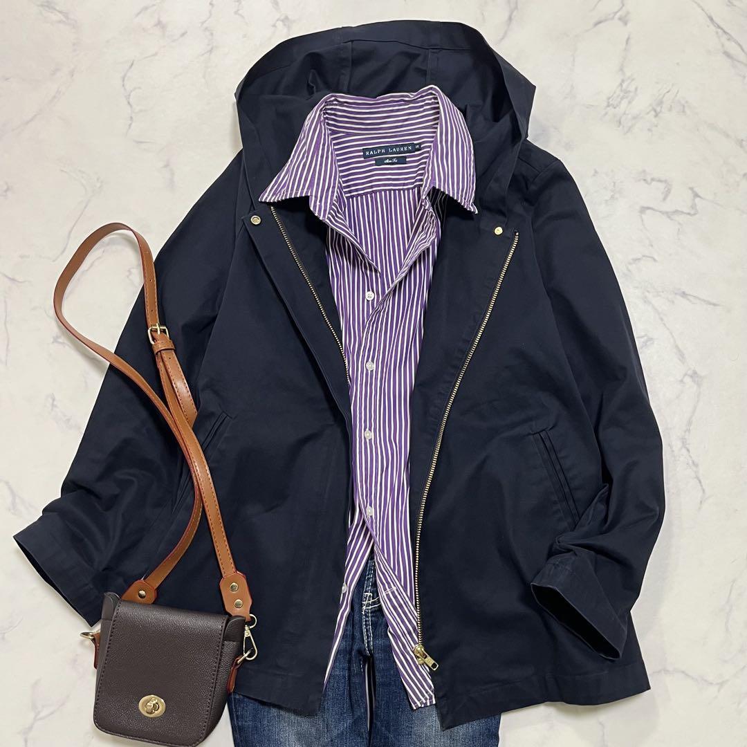 良品 URBAN RESEARCH DOORS アーバンリサーチドアーズ マウンテンパーカー ジップアップ フード付き コットン ネイビー フリーサイズ拍卖