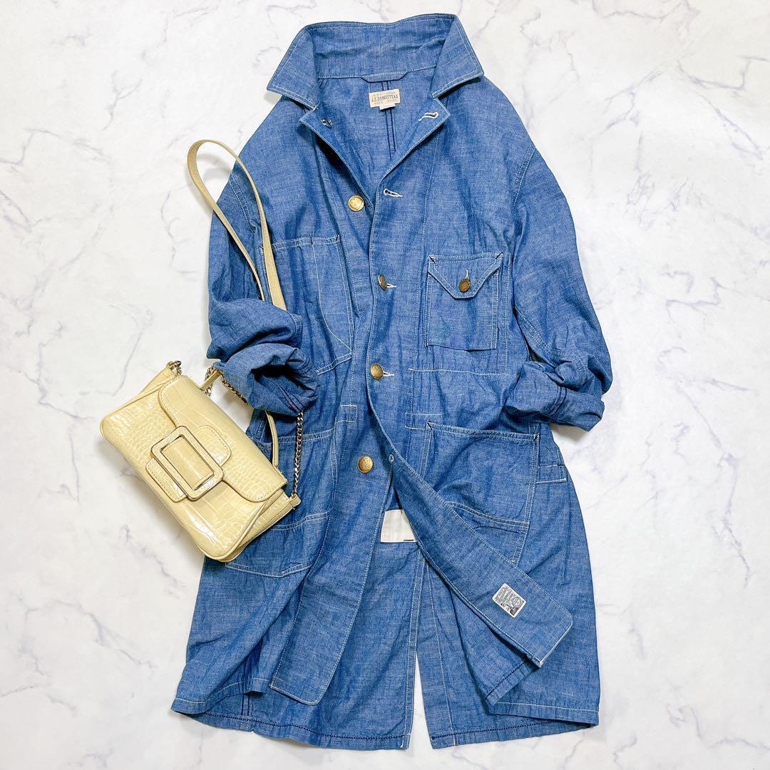 美品J.S.HOMESTEAD デニムジャケット はおり 金ボタン F拍卖