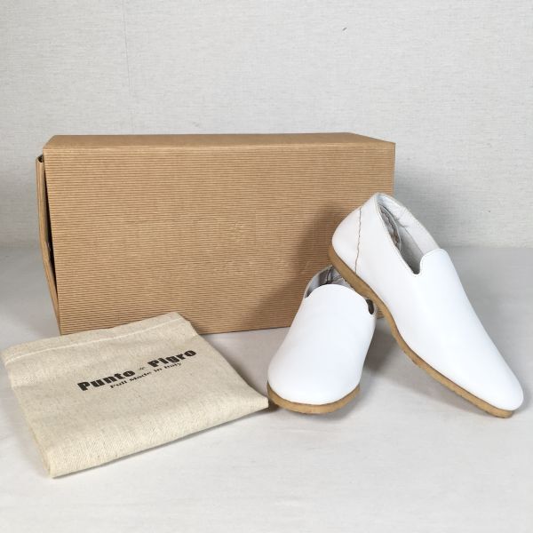 【size35】Punto Pigro プントピグロ 靴 レディース スリッポン ホワイト系 白 イタリア製 シューズ拍卖