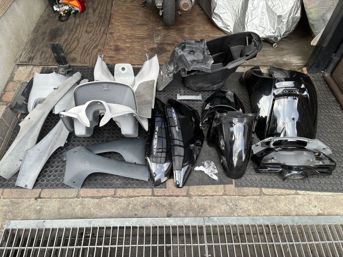 【引き取り限定】1010 ホンダ リード50【AF48】2st キャブ車 純正外装セット ブラック フルセット拍卖