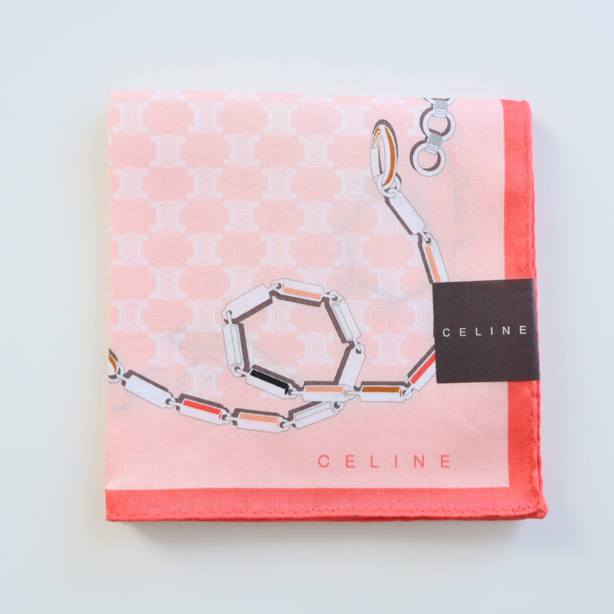 ■未使用 CELINE セリーヌ ハンカチ マカダム チェーン柄■拍卖