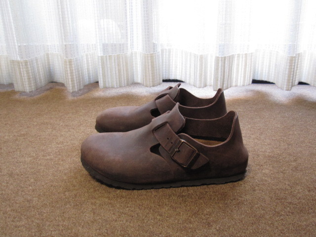 ビルケンシュトック BIRKENSTOCK LONDON ロンドン レザーサンダル ドイツ製 茶系 37/24cm USEDキレイ拍卖