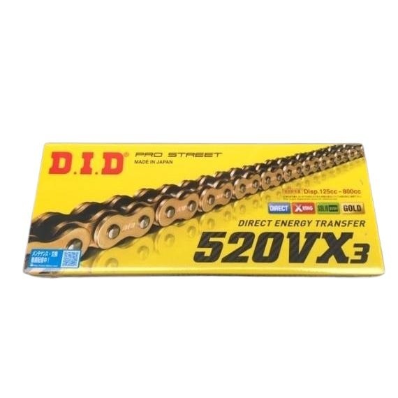DID ゴールドチェーン 520X110コマ ゼファー400χ カイ GPZ400FF2 バリオス250 CBX400F XJR400R拍卖