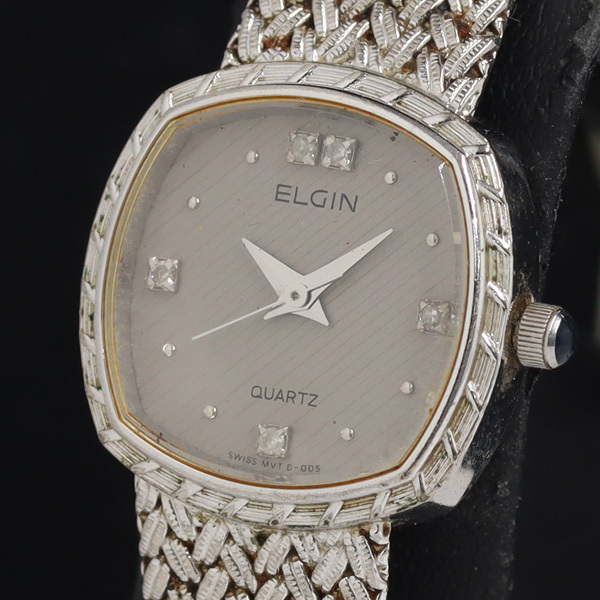 エルジン FK267 QZ グレー文字盤 石付 レディース腕時計 KRH 2000000 NSK拍卖