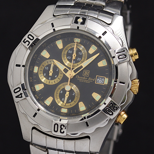 サンダーバード クロノグラフ 0S60 0404 QZ ブラック文字盤 メンズ腕時計 2000000 NSK SMZ拍卖