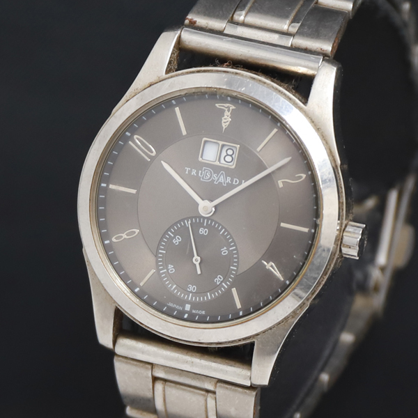 QZ TRUSSARDI TRD-2004 グレー文字盤 デイト レディース腕時計 2000000 NSK KRK拍卖