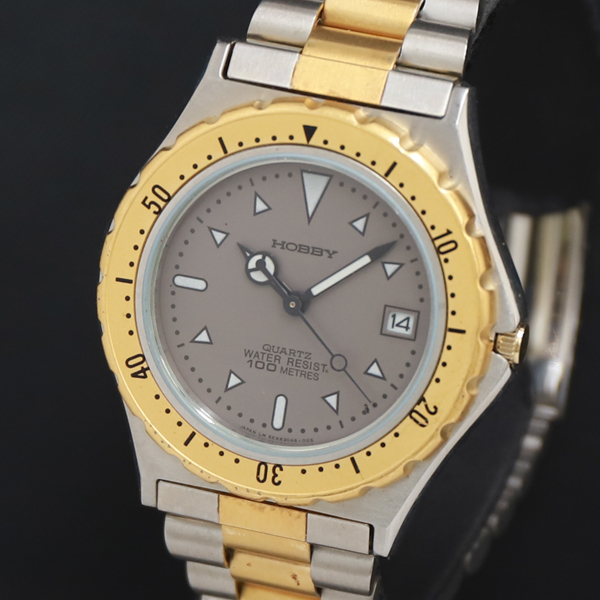 QZ HOBBY 100M HQ110-113 グレー文字盤 デイト レディース腕時計 2000000 NSK KRK拍卖