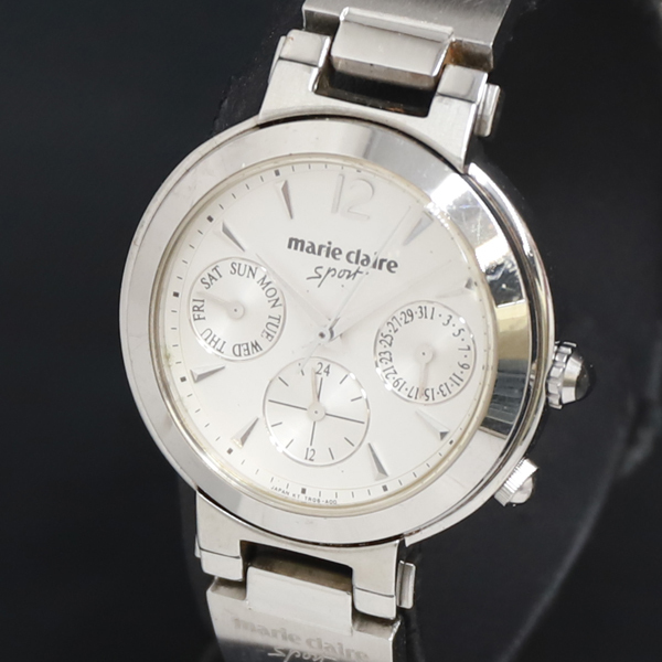 QZ Marie Claire スポーツ TR06-Q0 シルバー文字盤 デイデイト レディース腕時計 2000000 NSK KRK拍卖