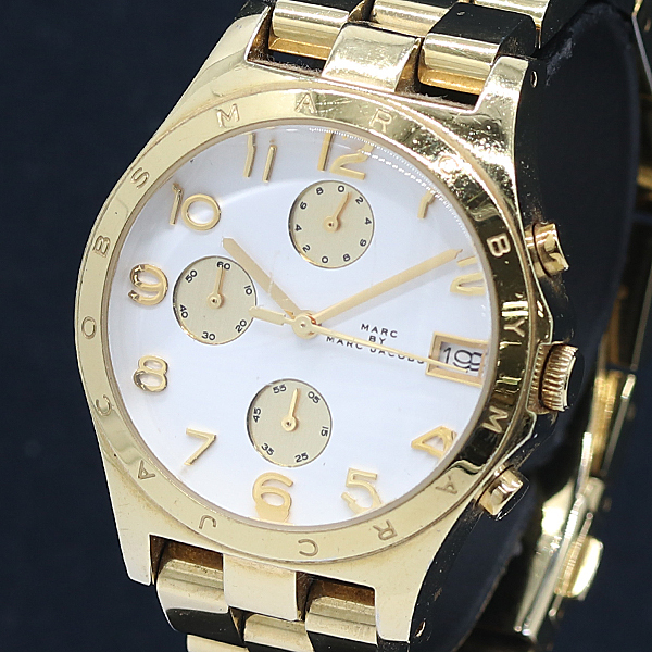 箱付 マークバイマークジェイコブス QZ ホワイト文字盤 MBM3039 レディース腕時計 2000000 NSK KMR拍卖