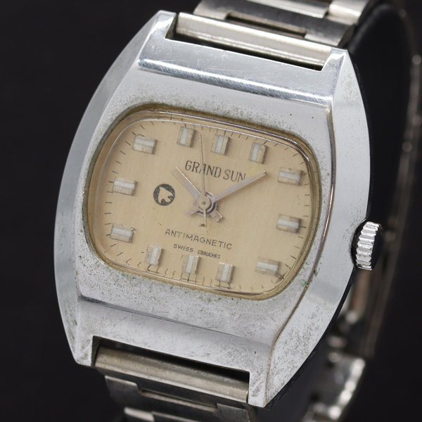 稼働 グランドサン 手巻き アイボリー文字盤 メンズ腕時計 2000000 NSK KTS拍卖