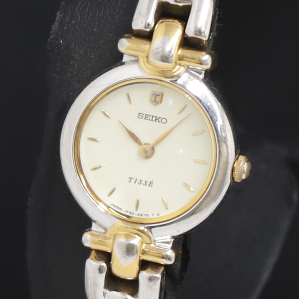 QZ セイコー ティセ 1F20-0K30 アイボリー文字盤 レディース腕時計 2000000 NSK KRK拍卖