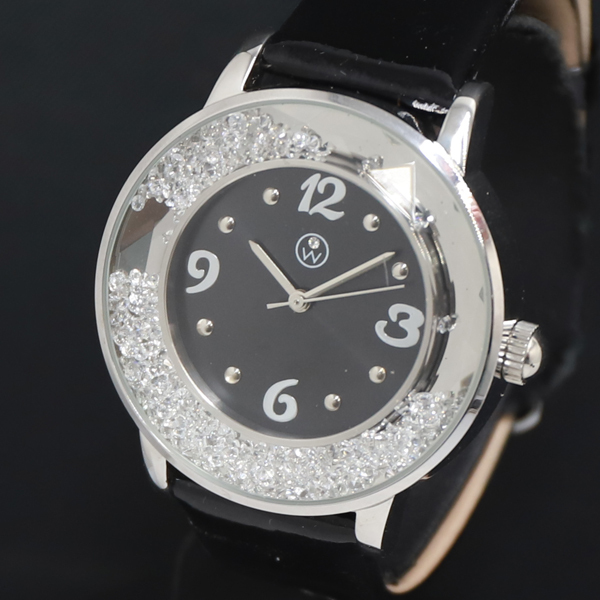 QZ 石付 OLVERWEBER 黒文字盤 レディース腕時計 2000000 NSK KRK拍卖