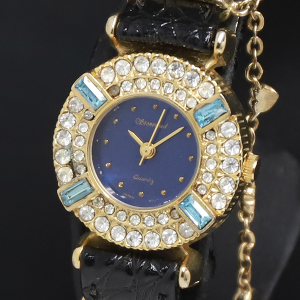 QZ 石付 Stoncioad 青文字盤 ラウンド レディース腕時計 2000000 NSK KRK拍卖