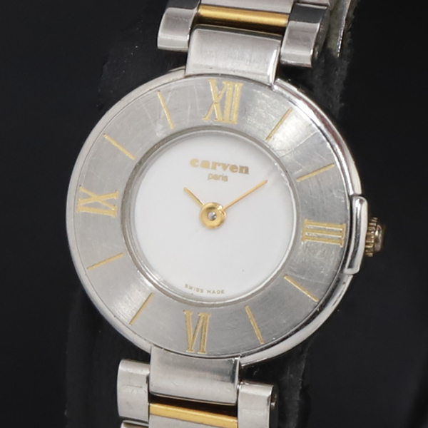 QZ CARVEN 28-118T 白文字盤 レディース腕時計 2000000 NSK KRK拍卖