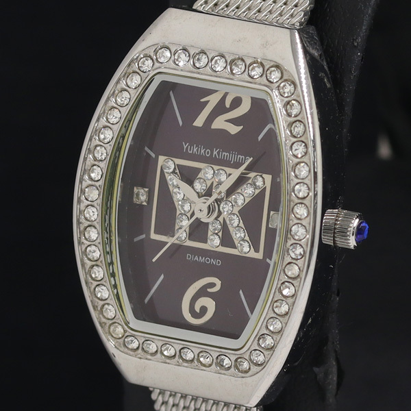 ユキコキミジマ KG1886 QZ パープル文字盤 石付 ダイヤベゼル レディース腕時計 KRH 2000000 NSK拍卖
