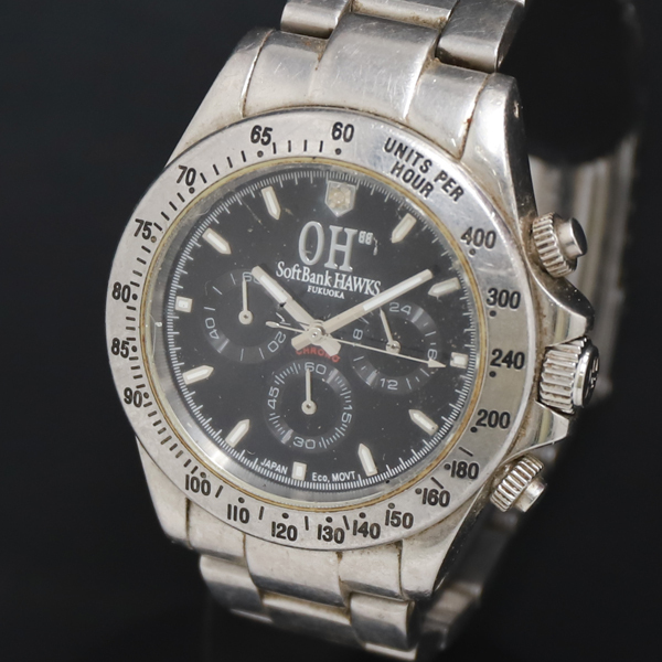 QZ OH ソフトバンクHAWKS 221/890 シチズン 黒文字盤 クロノ 石付 レディース腕時計 2000000 NSK KRK拍卖