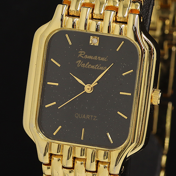 稼動 良品 ロマーニバレンチノ QZ 黒文字盤 石付 メンズ腕時計 OWD 2000000 NSK拍卖