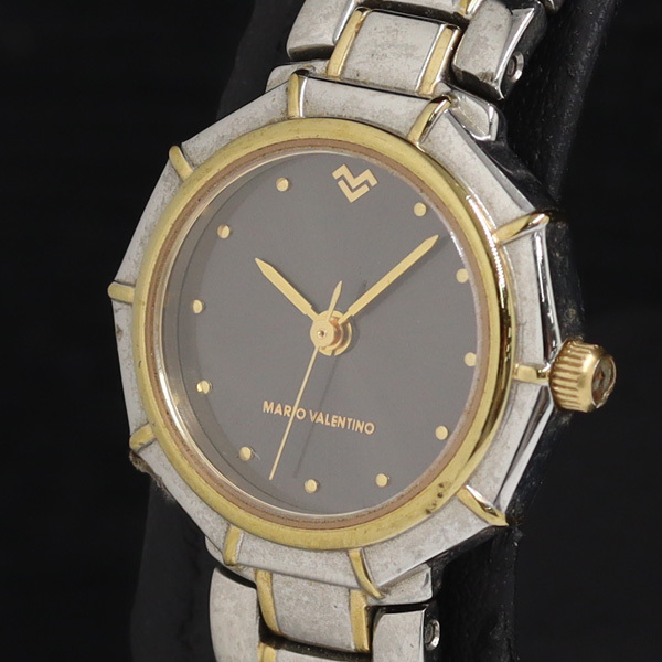 稼働 マリオバレンチノ MV-007 QZ 黒文字盤 レディース腕時計 KRH 2000000 NSK拍卖