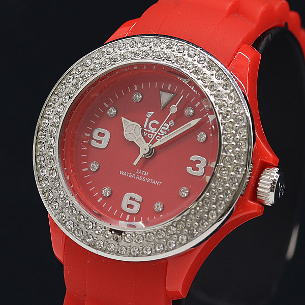 保/箱付 アイスウォッチ レッド文字盤 QZ レディース腕時計 2000000 NSK KTU拍卖