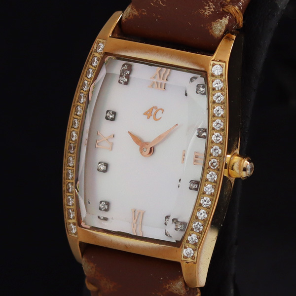 4℃ 193756 QZ シェル文字盤 石付 レディース腕時計 KRH 2000000 NSK拍卖