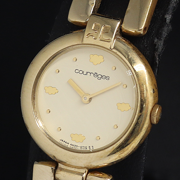 稼働 クレージュ 4N20-042A QZ アイボリー文字盤 レディース腕時計 2000000 NSK SMZ拍卖