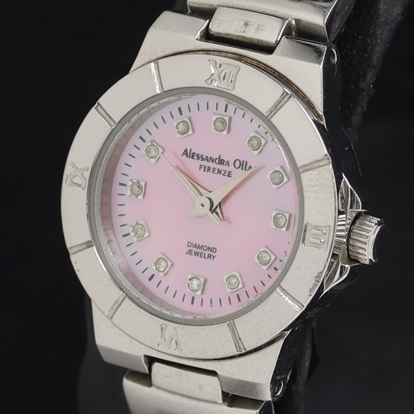 アレサンドラオーラ love-100 QZ シェル文字盤 石付 レディース腕時計 KRH 2000000 NSK拍卖