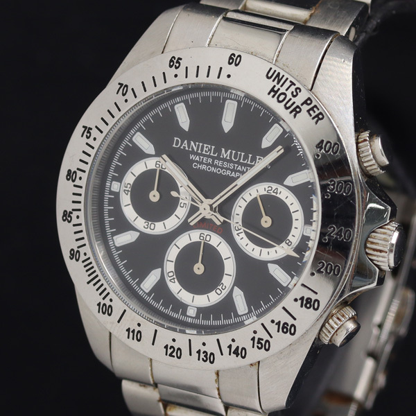 ダニエルミューラー DM-2003 QZ 黒文字盤 クロノグラフ メンズ腕時計 KRH 2000000 NSK拍卖