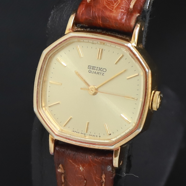 QZ セイコー 5421-5190 ゴールド文字盤 レディース腕時計 2000000 NSK KRK拍卖