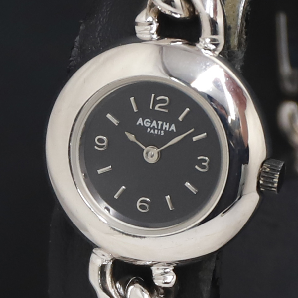QZ AGATHA ラウンド 黒文字盤 レディース腕時計 2000000 NSK KRK拍卖